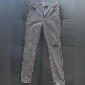 Cotton On Faded Black High Rise Skinny Jeans, Size 6, light distress
